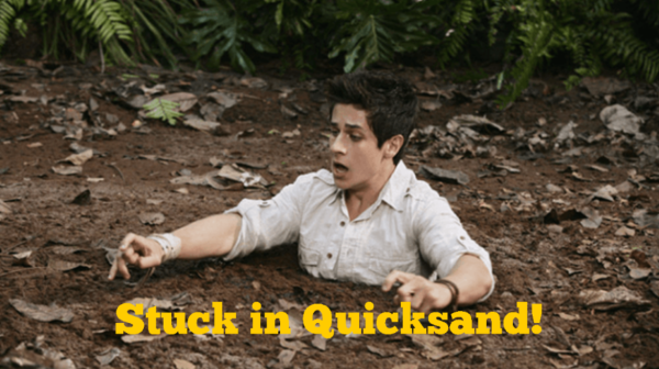 guy gets stuck in quicksand fake